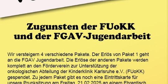 Versteigerung zugunsten der FGAV-Jugendarbeit und der FUoKK e.V.